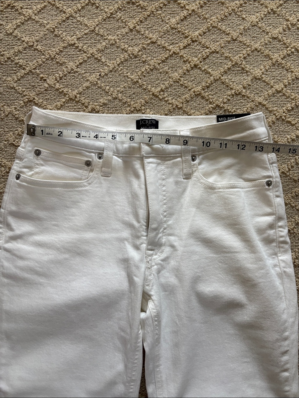 NWT J. Crew Factory White Mid-Rise Flare Crop Jeans - Picture 7 of 7